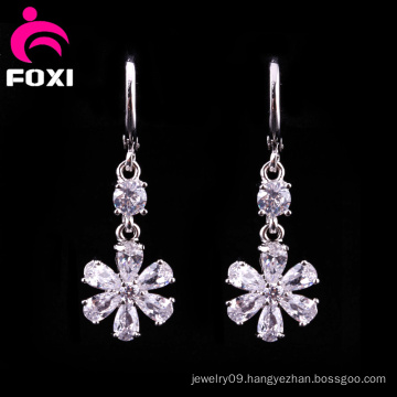 Flower Ladies Gold Plating Chandelier Earrings